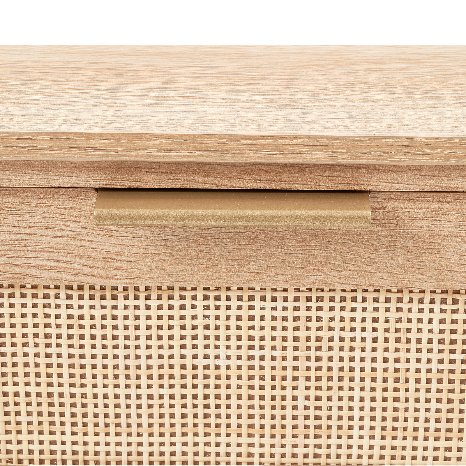 Rattan Console Table With 3 Drawers For Living Room And Hallway_voghion.com
